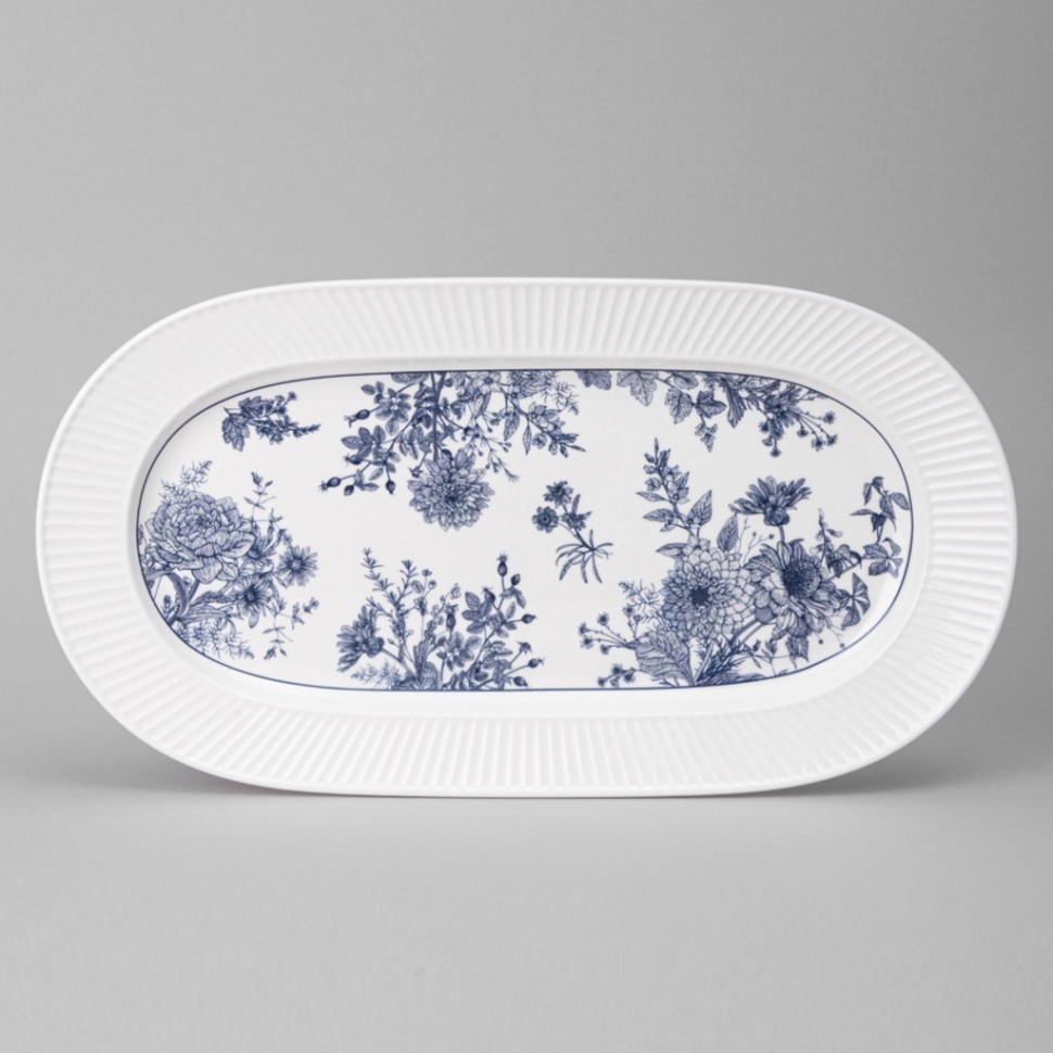 Фото Блюдо овальное lefard royal blue 35,5*19*2,5 см (425-090)  - интернет-магазин МегаТерем в Москве