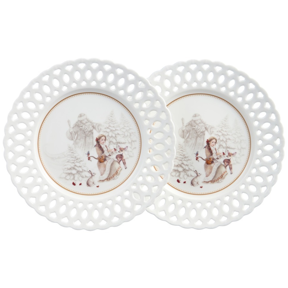 Фото Набор тарелок закусочных lefard морозко 20,5 см (441-048)  - интернет-магазин МегаТерем в Москве