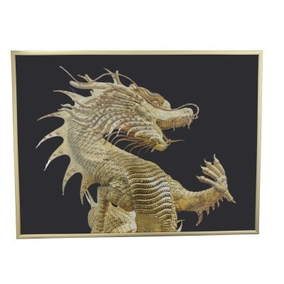 Картина Дракон Золото с кри...