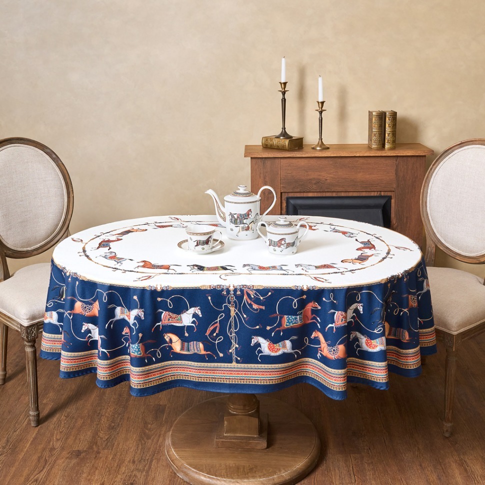 Фото Скатерть овальная passage140х180см ,белый, 100% хлопок,твил, пропитка Lefard (850-759-4) - интернет-магазин МегаТерем в Москве