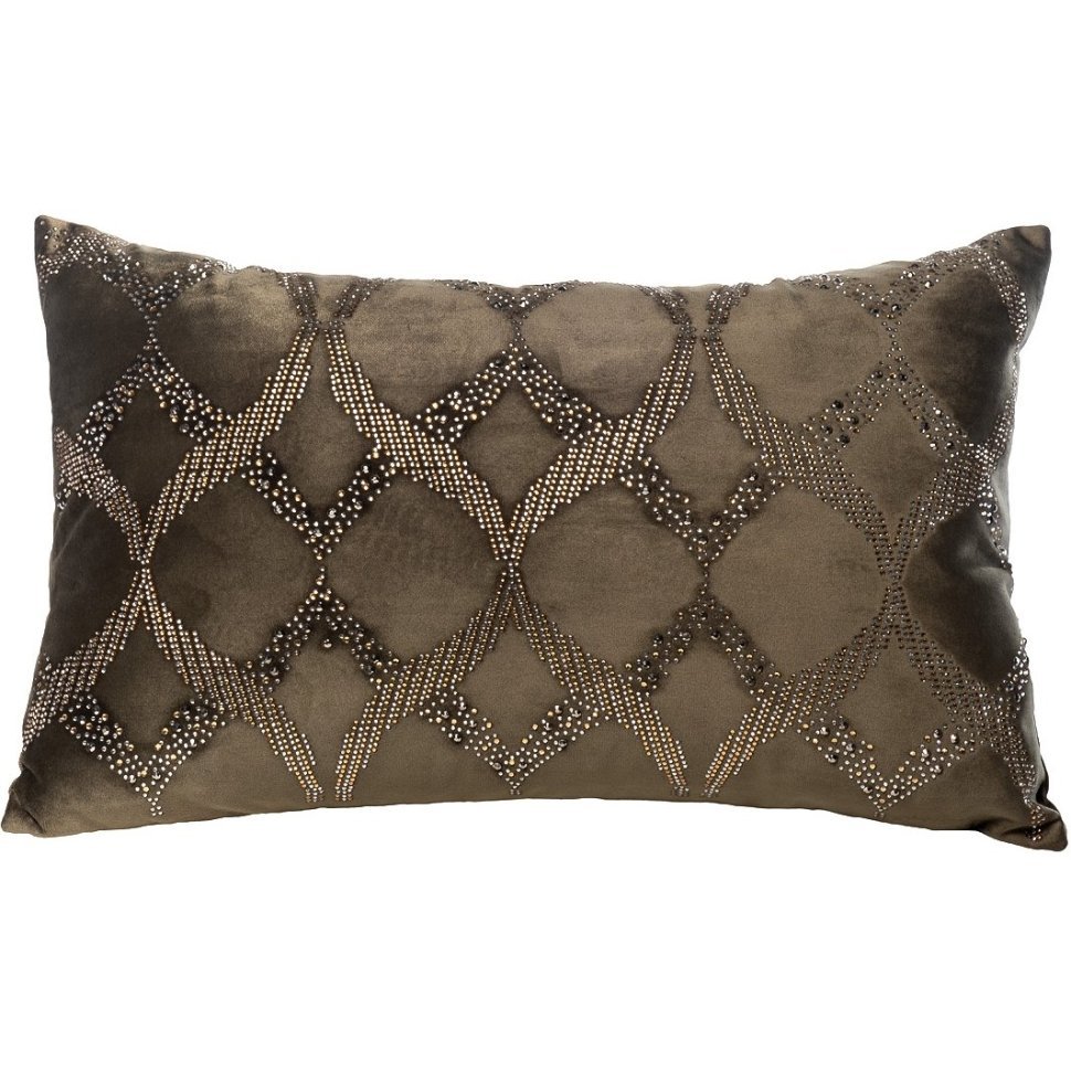 Фото Подушка с бисером Арабески зеленая 30*50см (TT-00006752) - интернет-магазин МегаТерем в Москве