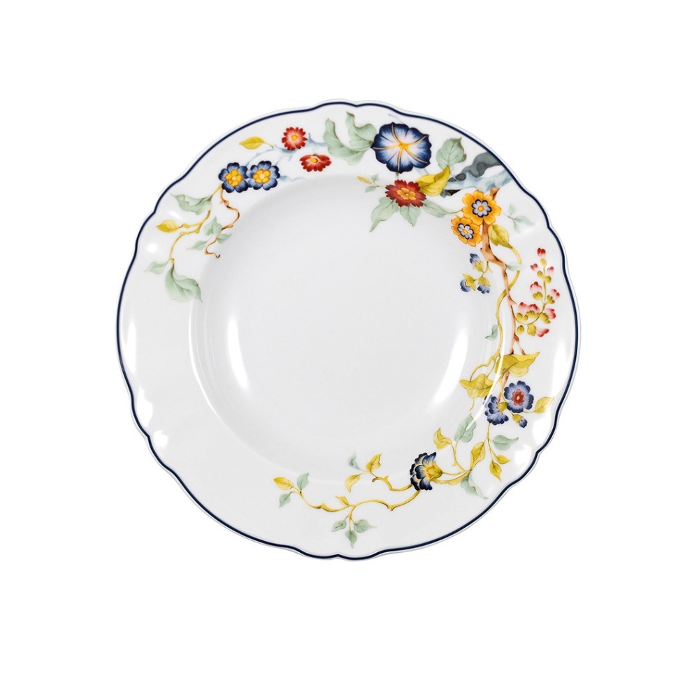 Фото Тарелка LFLO032BL003265, 26,5 см, фарфор, white, blue, LE COQ - интернет-магазин МегаТерем в Москве