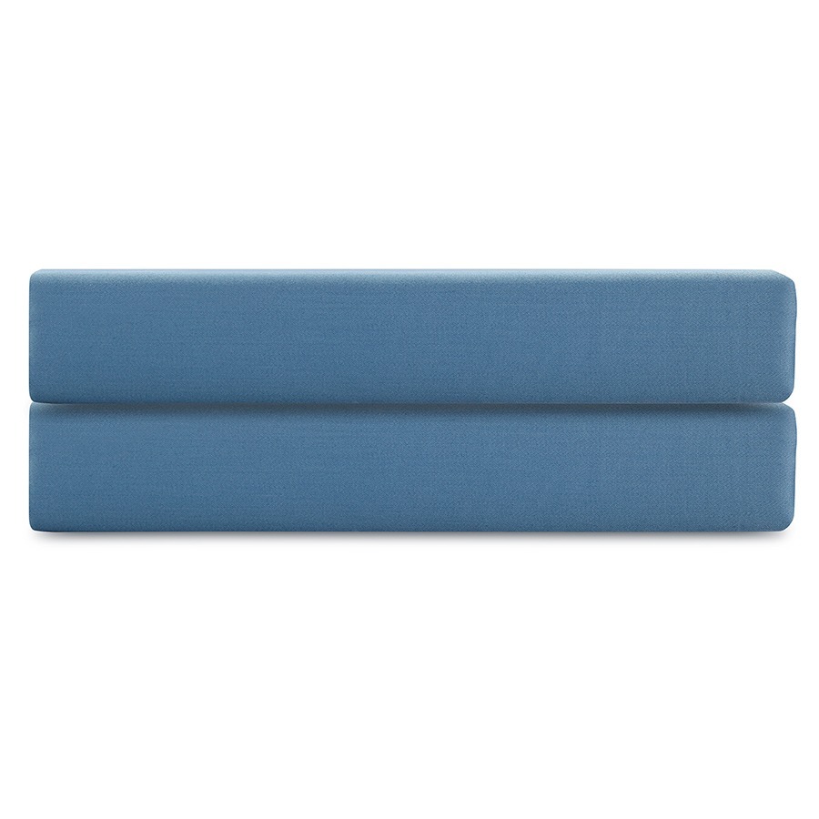 Фото Простыня на резинке из премиального сатина джинсово-синего цвета из коллекции essential,  160х200х30 (79843) - интернет-магазин МегаТерем в Москве