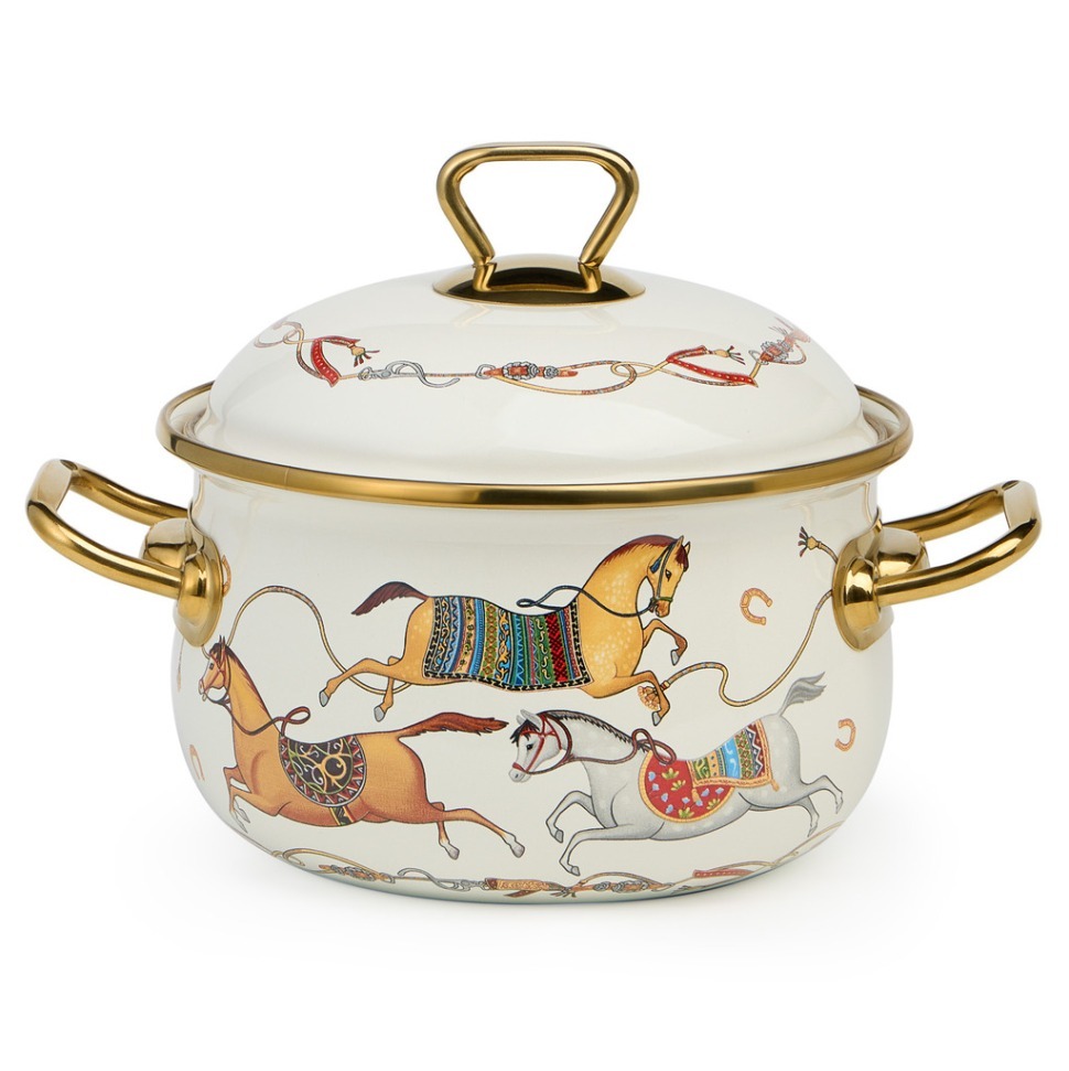 Фото Кастрюля lefard эмалированная с крышкой, серия passage, 2,1л, диа.16см подходит для индук.плит (950-651)  - интернет-магазин МегаТерем в Москве