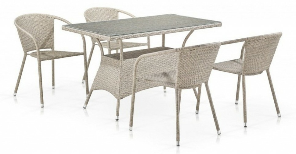 Фото Набор уличный T198D/Y137C-W85 Latte 4Pcs AFN_T198D-Y137C-W85_Latte_4Pcs - интернет-магазин МегаТерем в Москве