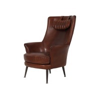 Кресло C0133-1D/#B11, кожа, металл, Vintage cigar, ROOMERS FURNITURE
