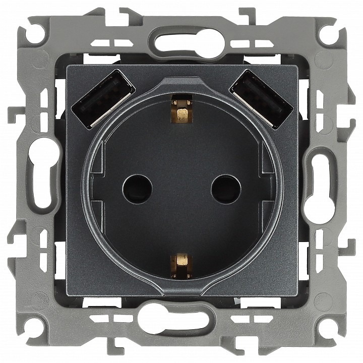 Фото Розетка с заземлением и со шторкой и 2хUSB, без рамки Эра Эра 12 12-4109-12 ER_B0047846 - интернет-магазин МегаТерем в Москве