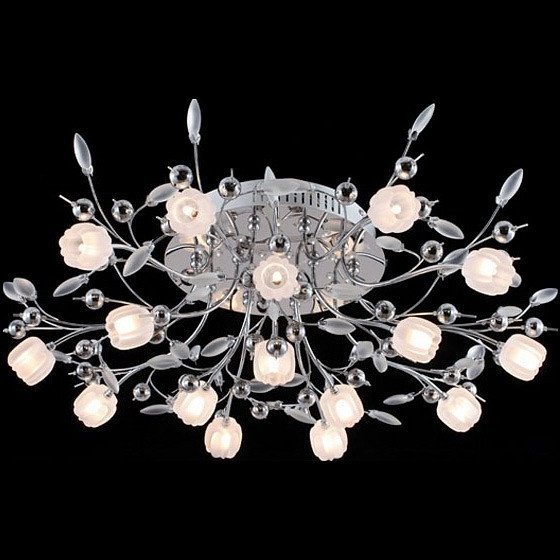 Фото Потолочная люстра Eurosvet 5117 5117/16 хром/белый - интернет-магазин МегаТерем в Москве