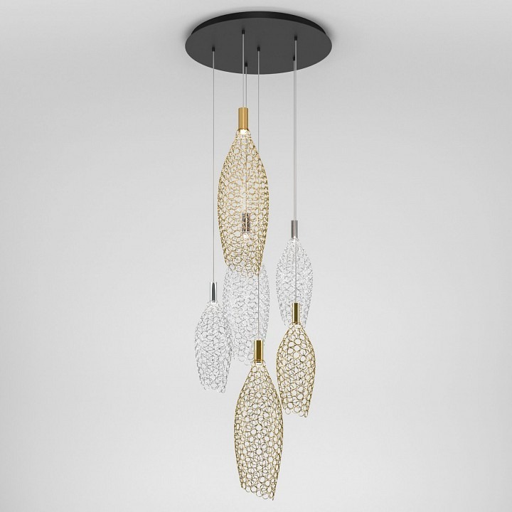 Фото Подвесной светильник Eurosvet Ruche 90352/6 золото/хром EV_a069061 - интернет-магазин МегаТерем в Москве