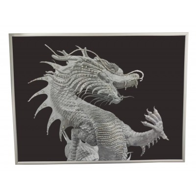 Картина Дракон Серебро с кр...