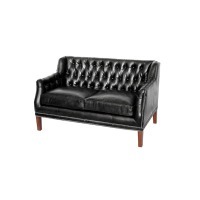 Диван 8829-2D/black#76, обивка кожа, ножки дерево, Black, ROOMERS FURNITURE