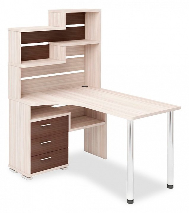 Фото Стол компьютерный Домино СР-132-150 КШ-Ч-ЛЕВ MER_SR-132-150_KSH-CH-LEV - интернет-магазин МегаТерем в Москве