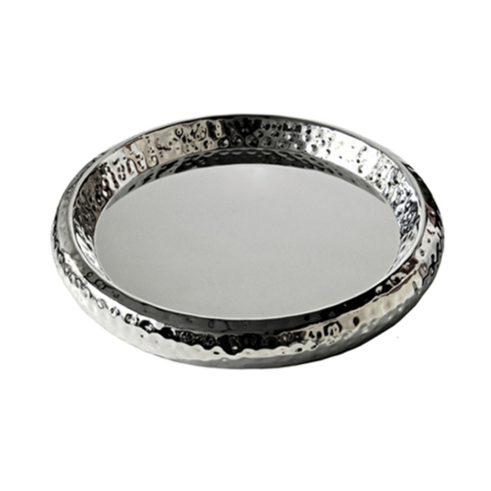 Фото Поднос 1021-L, 58 см, сталь, Shiny Nickel, ROOMERS FURNITURE - интернет-магазин МегаТерем в Москве