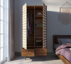 Фото Шкаф двухстворчатый Berber принт 22 арт BB16/Print_22-ET - интернет-магазин МегаТерем в Москве