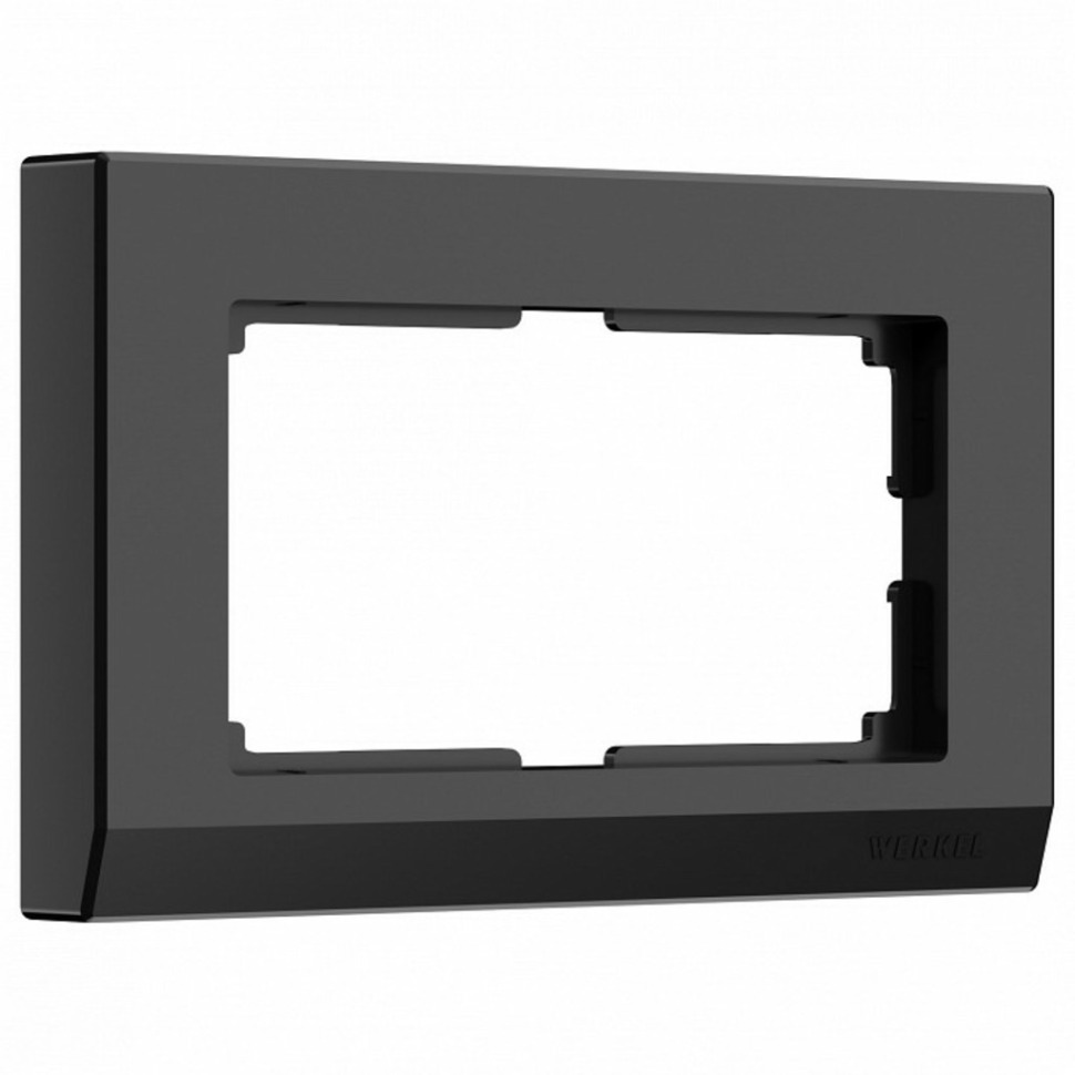 Фото Рамка для двойной розетки Werkel Stark (черный) W0081808 WRK_a050921 - интернет-магазин МегаТерем в Москве