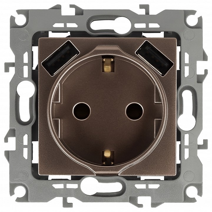 Фото Розетка с заземлением и со шторкой и 2хUSB, без рамки Эра Эра 12 12-4109-13 ER_B0047847 - интернет-магазин МегаТерем в Москве