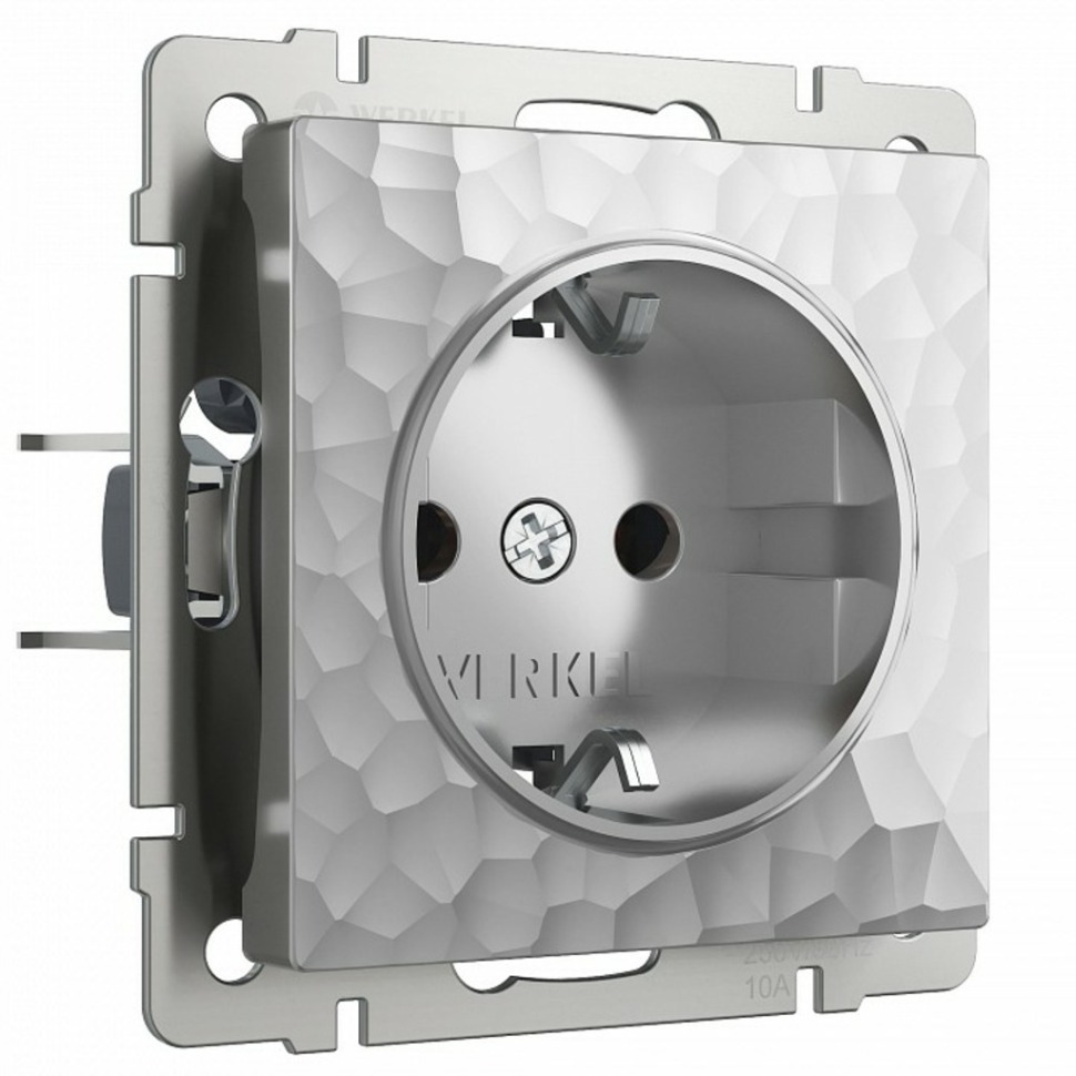 Фото Розетка влагозащищенная с заземлением и со шторками, без рамки Werkel Hammer серебряный W1271106 WRK_a052076 - интернет-магазин МегаТерем в Москве