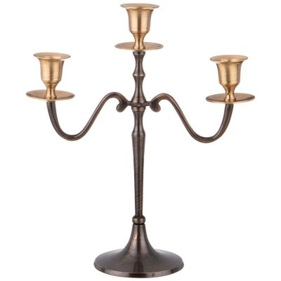 Подсвечник на 3 свечи. высота=27,5 см. латунь Lefard (726-243)