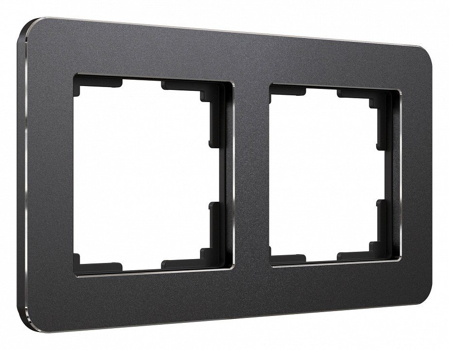 Фото Рамка на 2 поста Werkel Platinum (черный алюминий) W0022608 WRK_a059213 - интернет-магазин МегаТерем в Москве
