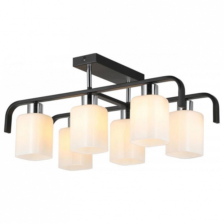 Фото Люстра на штанге Imex MD.51538 MD.51538-6-S-BK+CH IMX_MD.51538-6-S-BK_CH - интернет-магазин МегаТерем в Москве