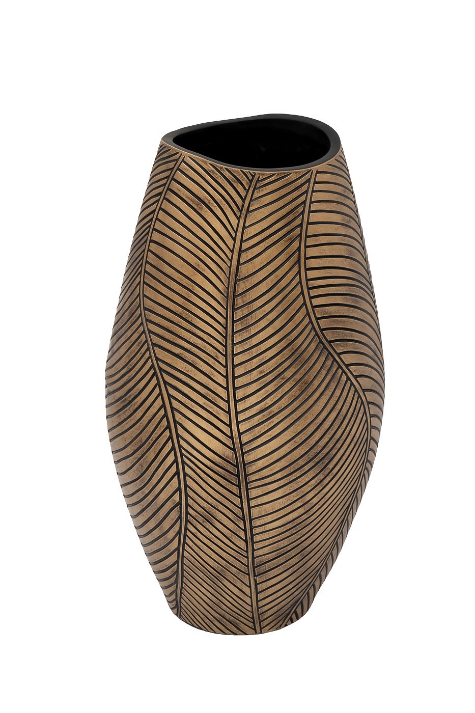 Фото Кашпо коричневое с золотом d22*40см (TT-00011760) - интернет-магазин МегаТерем в Москве