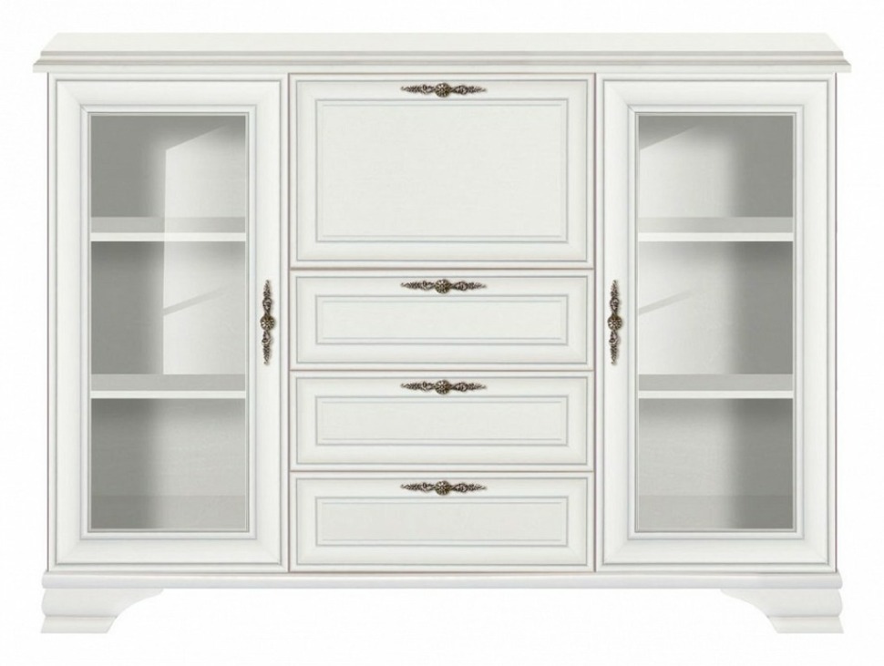 Фото Тумба-витрина Кентаки KOM 2W3S1B BRW_00011102 - интернет-магазин МегаТерем в Москве