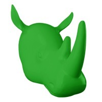 Голова носорога 4004-G, металл, green, ROOMERS FURNITURE