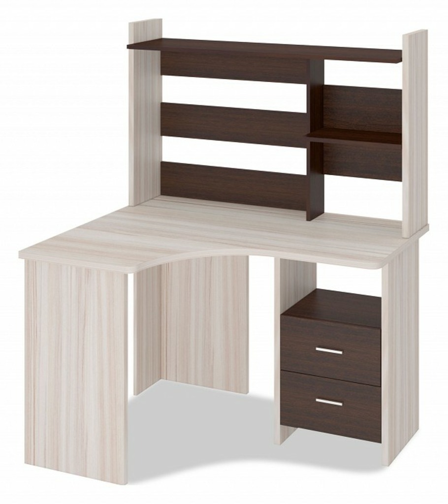 Фото Стол компьютерный Домино Лайт СКЛ-Угл120+НКЛ-120 MER_SKL-Ugl120_NKL-120_KV_LEV - интернет-магазин МегаТерем в Москве