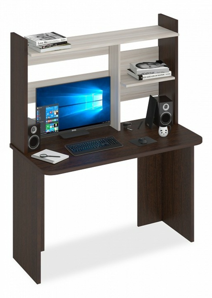 Фото Стол компьютерный Домино Lite СКЛ-Прям120Р+НКЛ-120 MER_SKL-Pryam120Rbez_tumby-NKL-120_VK - интернет-магазин МегаТерем в Москве