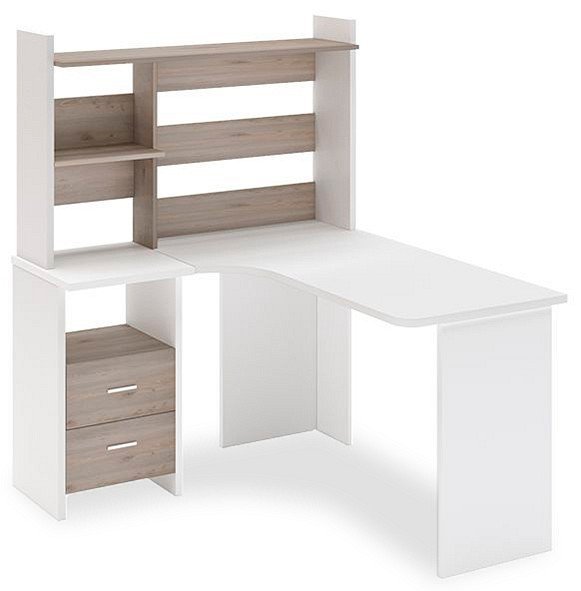 Фото Стол компьютерный Домино Lite СКЛ-Угл130+НКЛ-120 MER_SKL-Ugl130-NKL-120_BEN_LEV - интернет-магазин МегаТерем в Москве