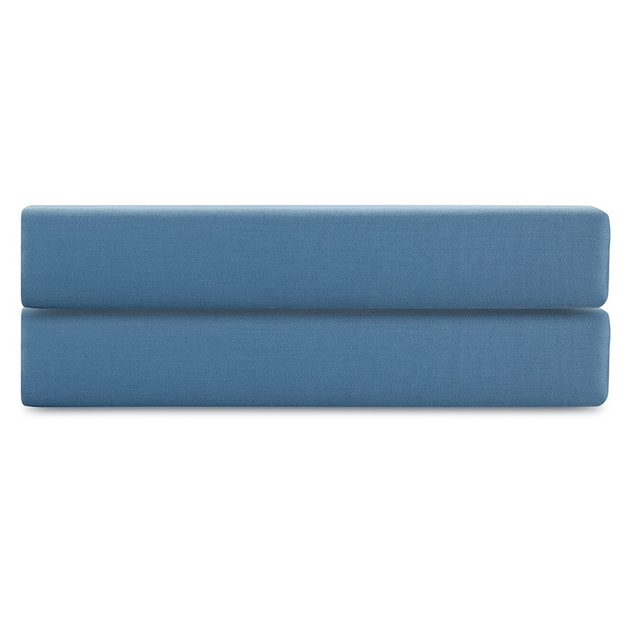 Фото Простыня на резинке из премиального сатина джинсово-синего цвета из коллекции essential, 200х200х30 (79845) - интернет-магазин МегаТерем в Москве