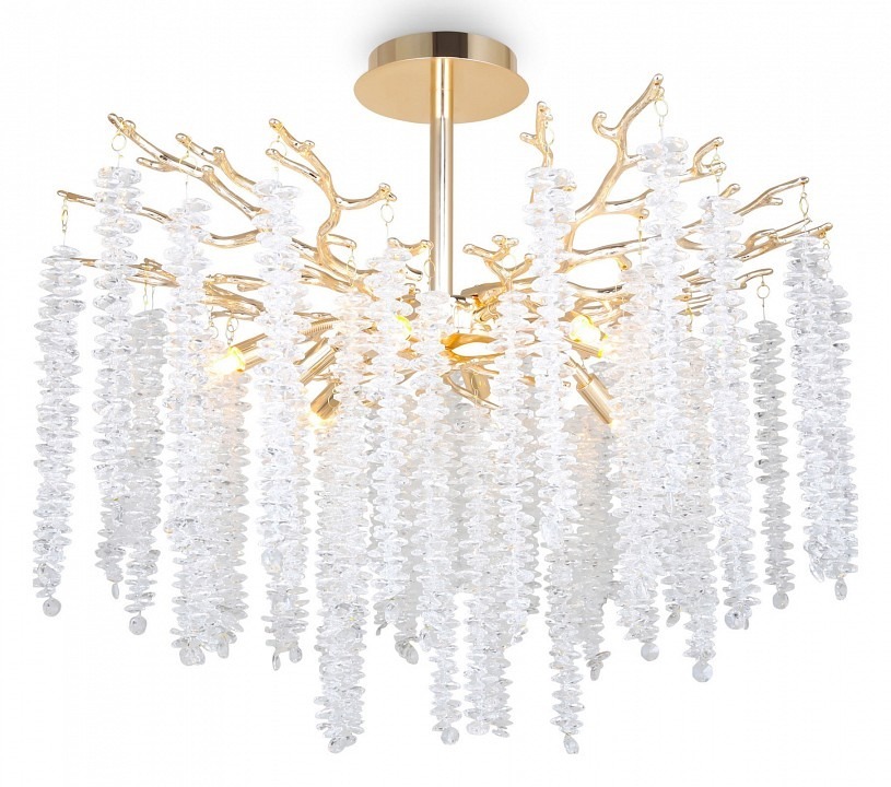 Фото Люстра на штанге Freya Mineral FR1010CL-08G MY_FR1010CL-08G - интернет-магазин МегаТерем в Москве