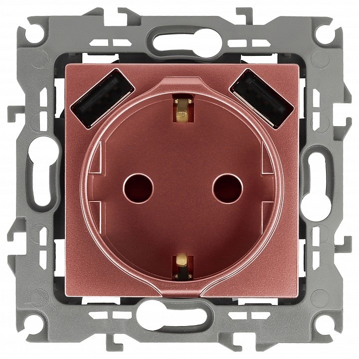 Фото Розетка с заземлением и со шторкой и 2хUSB, без рамки Эра Эра 12 12-4109-14 ER_B0047848 - интернет-магазин МегаТерем в Москве