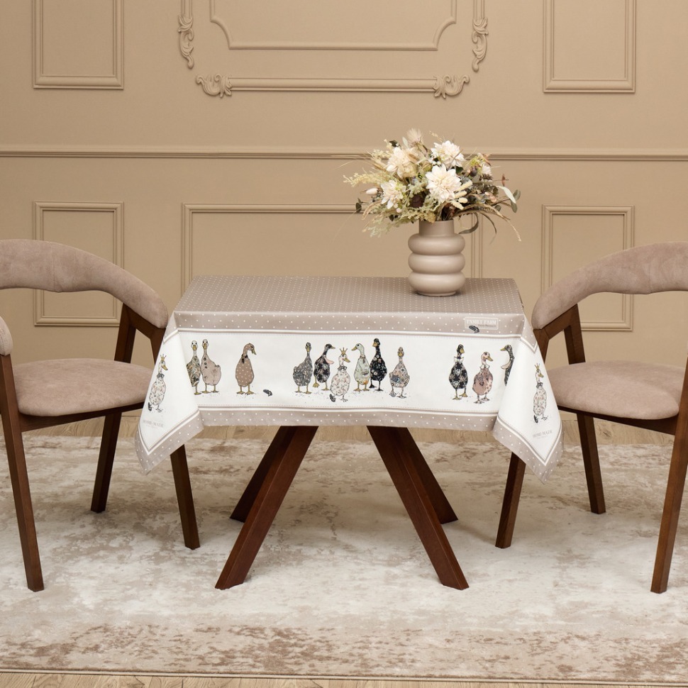 Фото Скатерть family farm 110х140см , 100% хлопок, капучино , твил, пропитка Lefard (850-749-20) - интернет-магазин МегаТерем в Москве