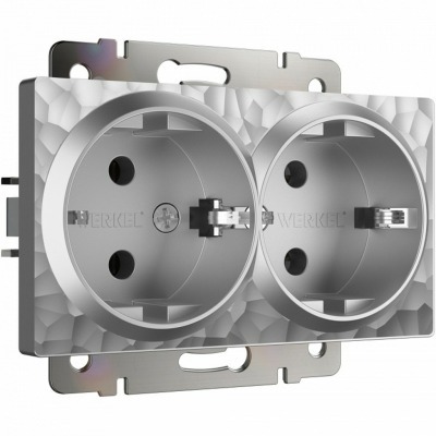 Розетка двойная с заземлени...