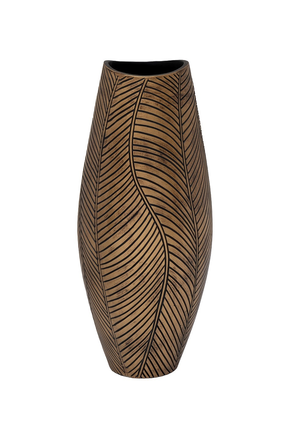 Фото Кашпо коричневое с золотом d22*54см (TT-00011761) - интернет-магазин МегаТерем в Москве