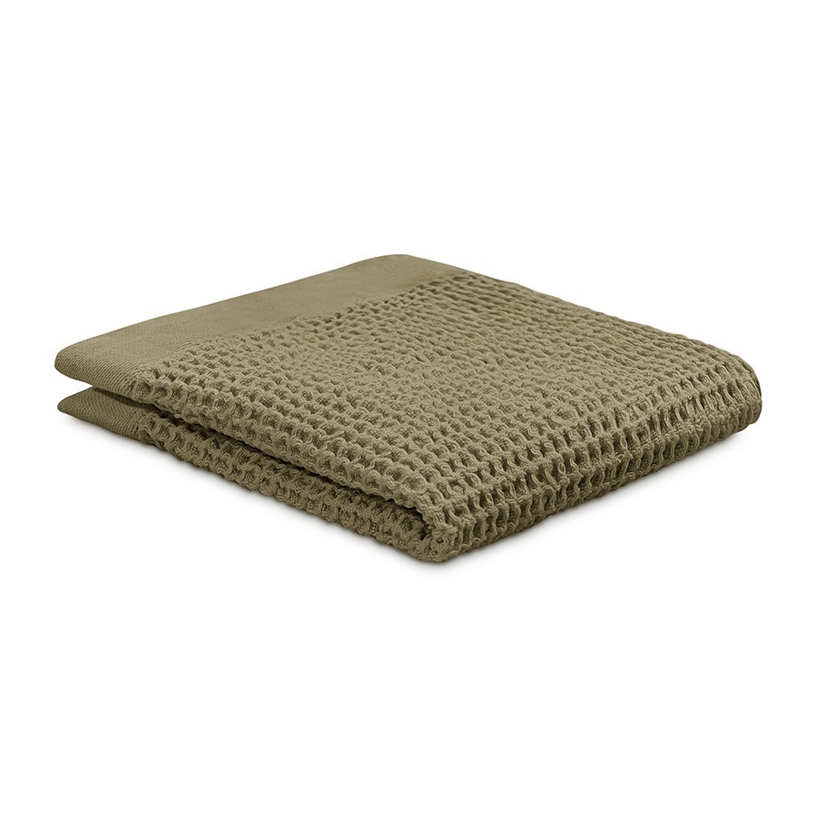 Фото Полотенце для лица из умягченной вафли цвета хаки из коллекции essential, 30x30 см (79184) - интернет-магазин МегаТерем в Москве