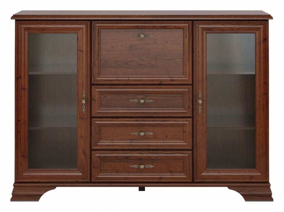 Фото Тумба-витрина Кентаки KOM2W3S1B BRW_00011103 - интернет-магазин МегаТерем в Москве