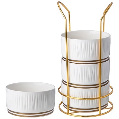 Набор салатников lefard "herbal" на металл. подставке 4 шт. 11,5*6 см 450 мл (42-500) 