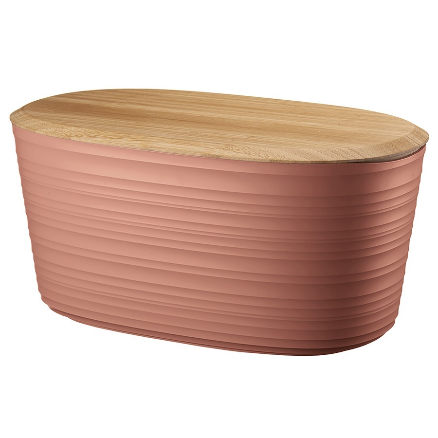 Фото Хлебница с бамбуковой крышкой tierra, 10 л, терракотовая (77974) - интернет-магазин МегаТерем в Москве