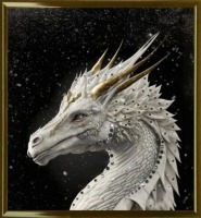 Картина Белый Дракон с кристаллами Swarovski (3021)