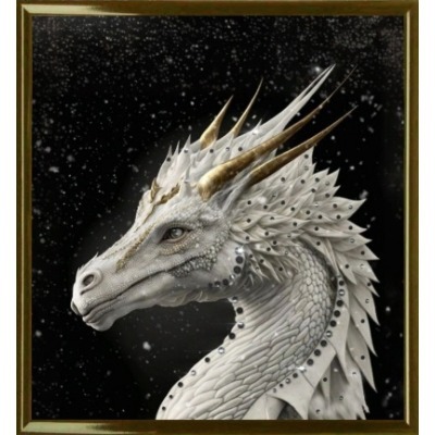 Картина Белый Дракон с крис...