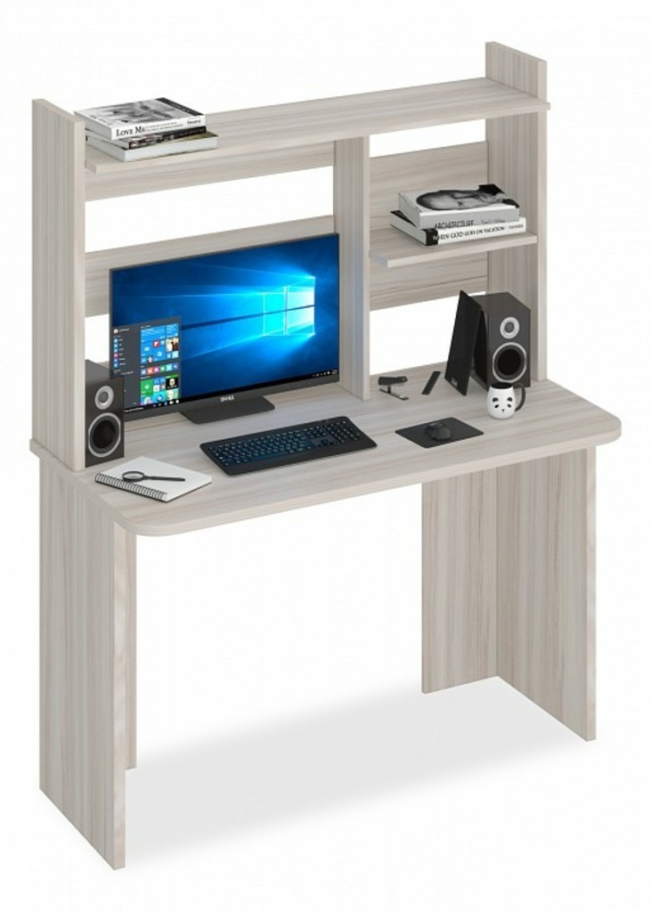 Фото Стол компьютерный Домино Lite СКЛ-Прям120Р+НКЛ-120 MER_SKL-Pryam120Rbez_tumby-NKL-120_K - интернет-магазин МегаТерем в Москве