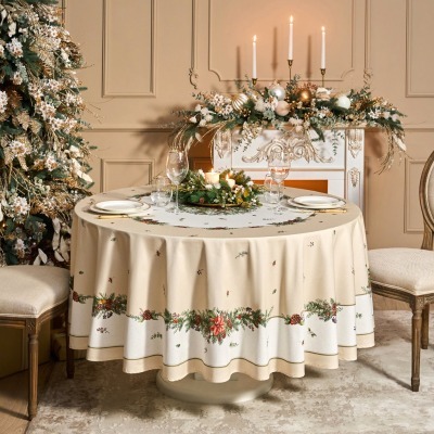 Скатерть круглая "celebration" 220см ,бежевый, 100% хлопок,твил,пропитка Lefard (850-734-28)