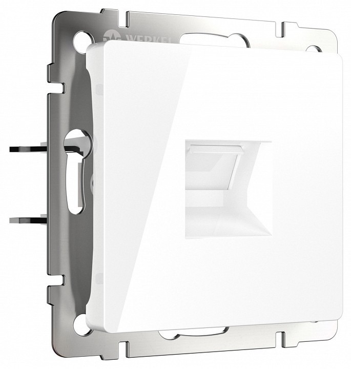 Фото Розетка Ethernet RJ-45 и со шторками, без рамки Werkel белый W5120101 WRK_a069683 - интернет-магазин МегаТерем в Москве