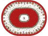 Скатерть  овальная  "щелкунчик" ,140х180см ,красный, 100% хлопок ,твил Lefard (850-762-4)
