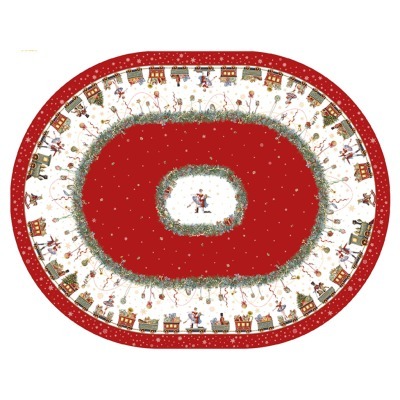 Скатерть  овальная  "щелкунчик" ,140х180см ,красный, 100% хлопок ,твил Lefard (850-762-4)