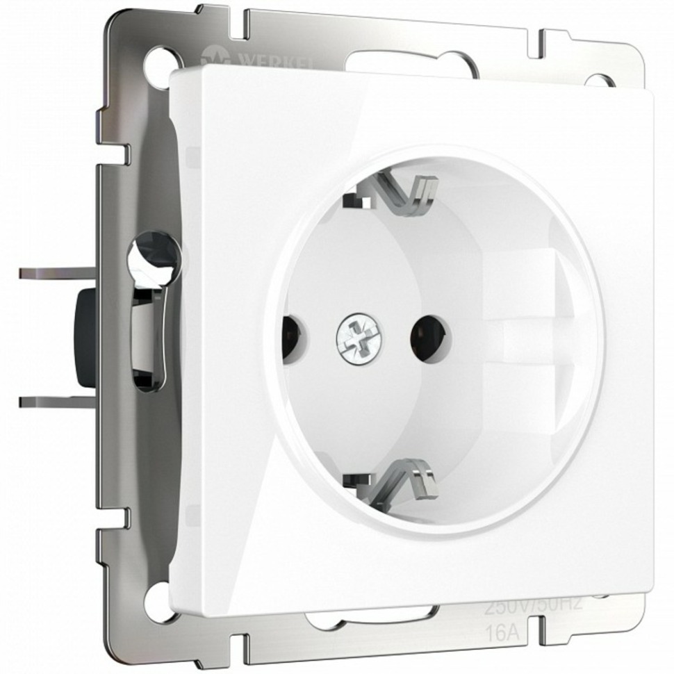 Фото Розетка с заземлением, без рамки Werkel белый W1171001 WRK_a051127 - интернет-магазин МегаТерем в Москве