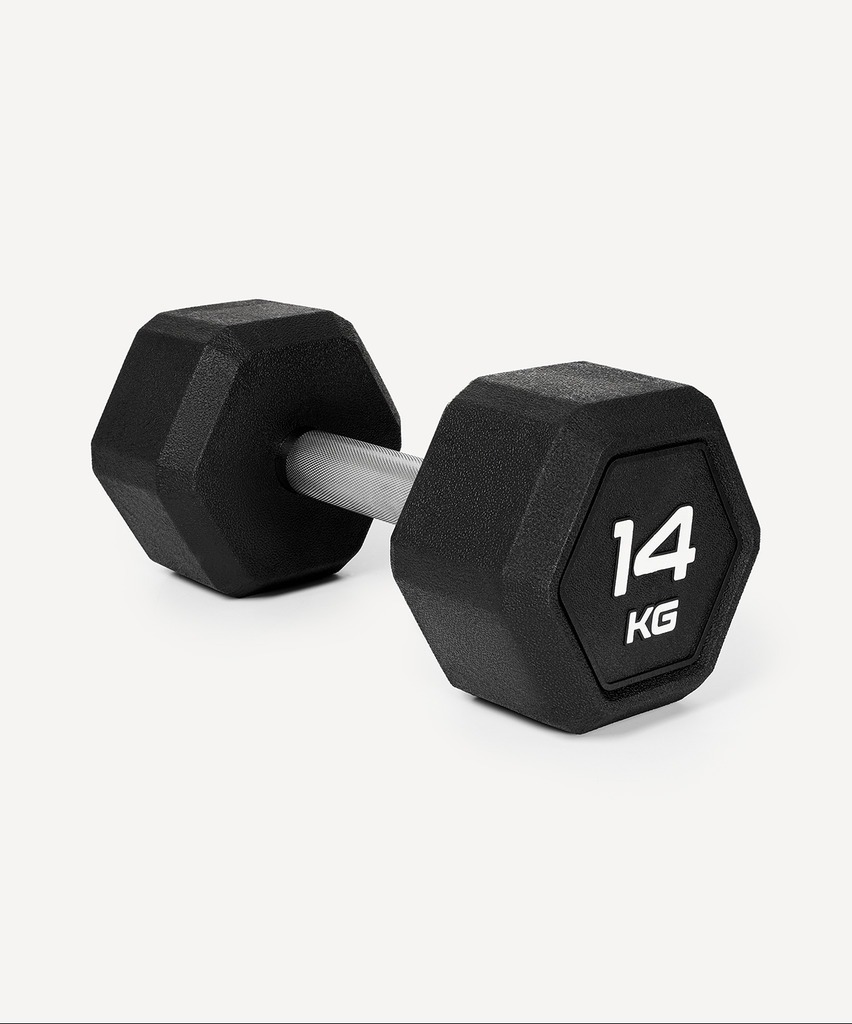 Фото Гантель гексагональная STARFIT DB-301PRO 14 кг, обрезиненная, черный (2115114) - интернет-магазин МегаТерем в Москве