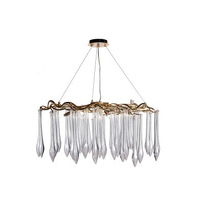 Люстра круглая "Капли" d.80*h.50см, золото (TT-00013329)